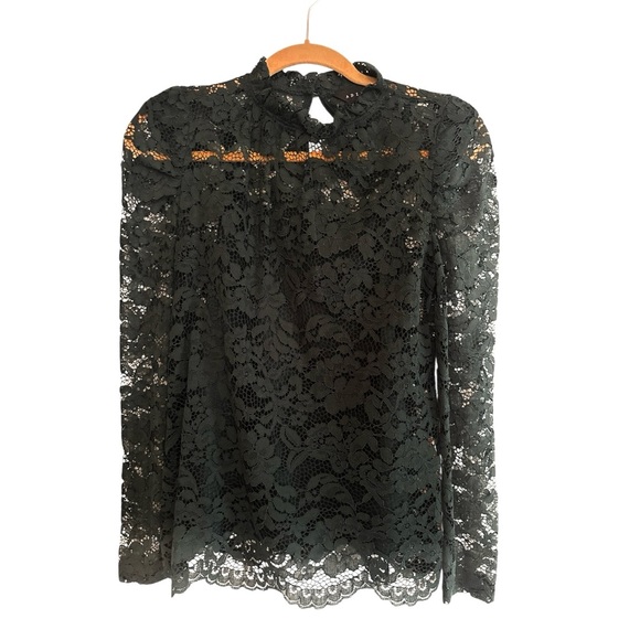 Adiva Tops - Adiva Dark Green Lace Top
